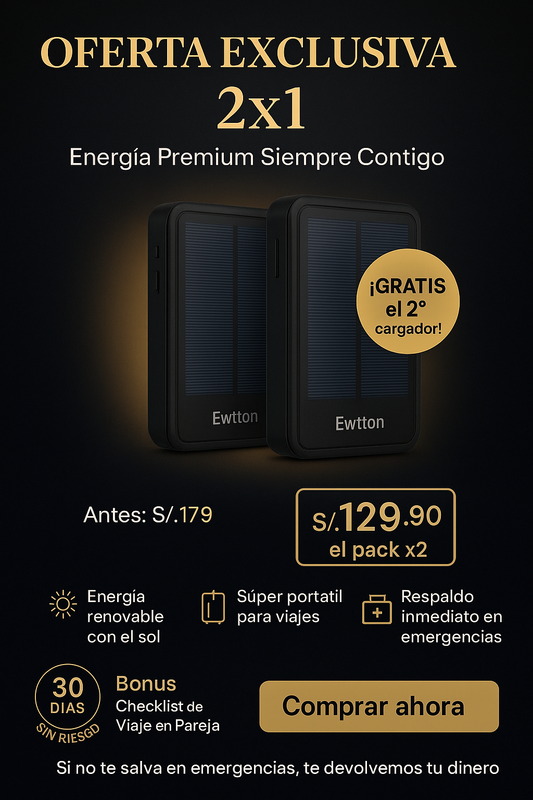 CARGADOR SOLAR EWTTON 20000 MAH